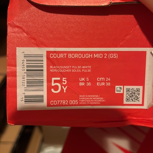 Nike Court Borough Mid 2 GS 'White Sunset Pulse' CD7782-005 - Picture 7 of 12